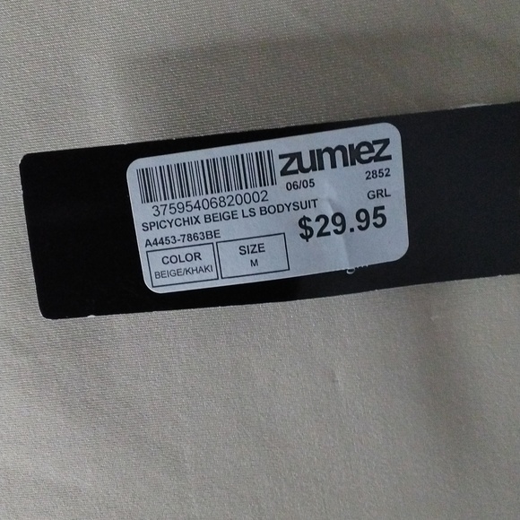 WOMANS BEIGE BODY SUIT NWT - Picture 5 of 5